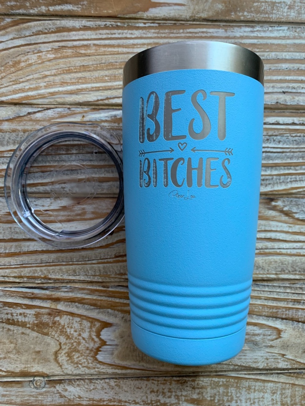 Piper Lou "Best Bitches" Polar Camel 20oz Blue Tumbler
